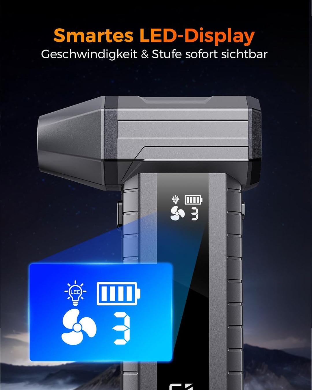 Druckluftspray Alternative, Elektrischer Air Duster mit 200.000 U/min Turbo Gebläse, 10500 mAh Akku