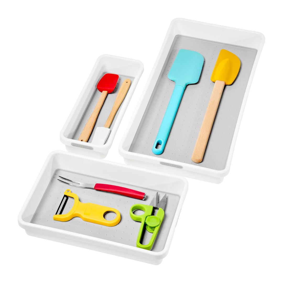 madesmart Tablett, 3er-Set, weiss, Premiumweiss, Premiumweiss
