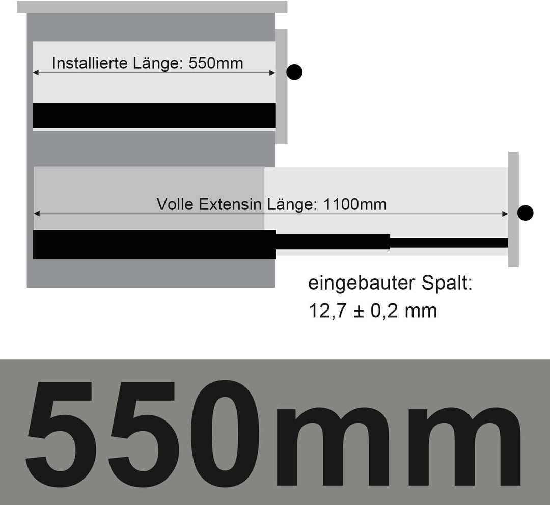 Ikodm 1 Paar (2 Stk.) Schubladenschienen Vollauszüge Schwerlast 55cm Schubladenauszüge mit Selbstein