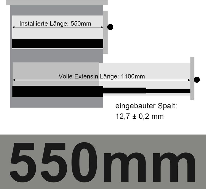 Ikodm 1 Paar (2 Stk.) Schubladenschienen Vollauszüge Schwerlast 55cm Schubladenauszüge mit Selbstein