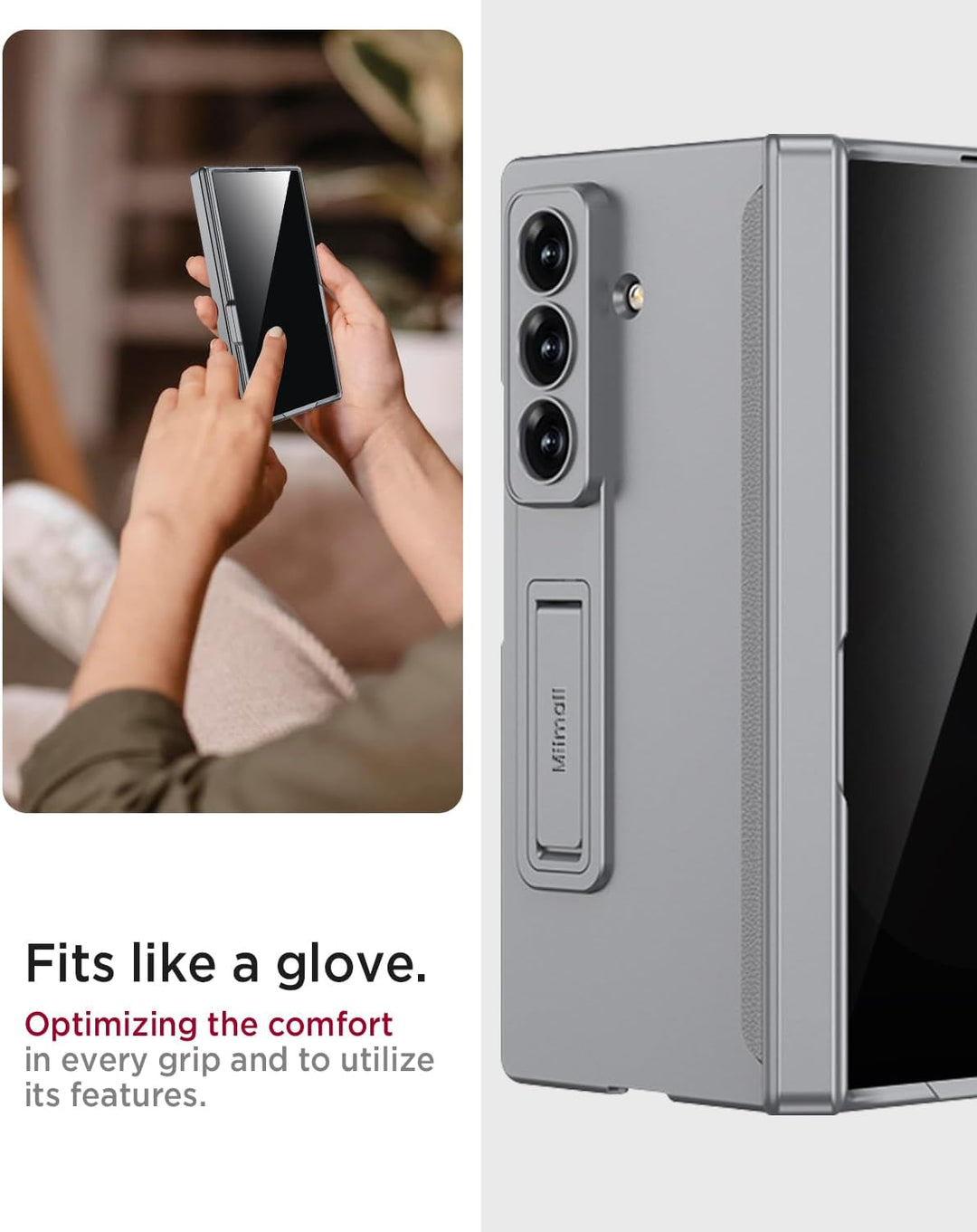 Miimall Kompatibel mit Samsung Galaxy Z Fold 7 Hülle mit Displayschutz Anti-SPY, [Magnetischer Schar