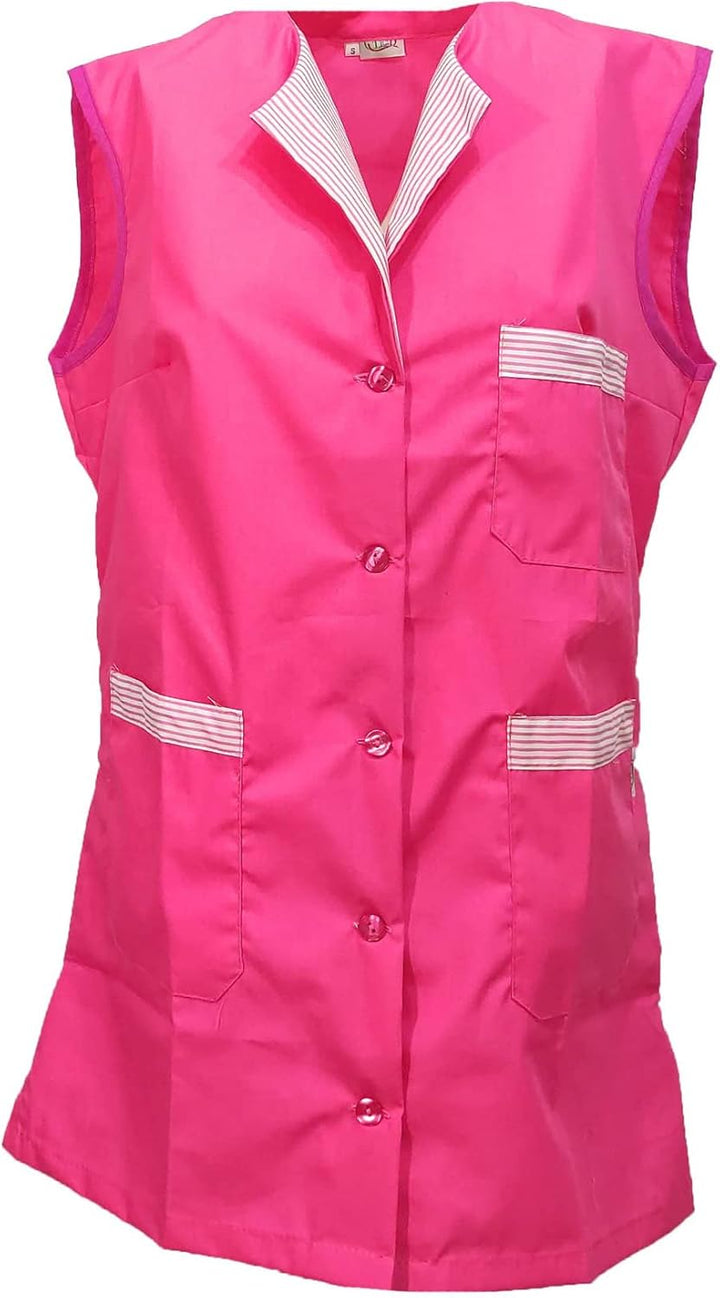 fratelliditalia.org Damen-Kittel Armloch Arbeit Schule Delikatessen Arbeiter Küche fuchsia XXL, fuch