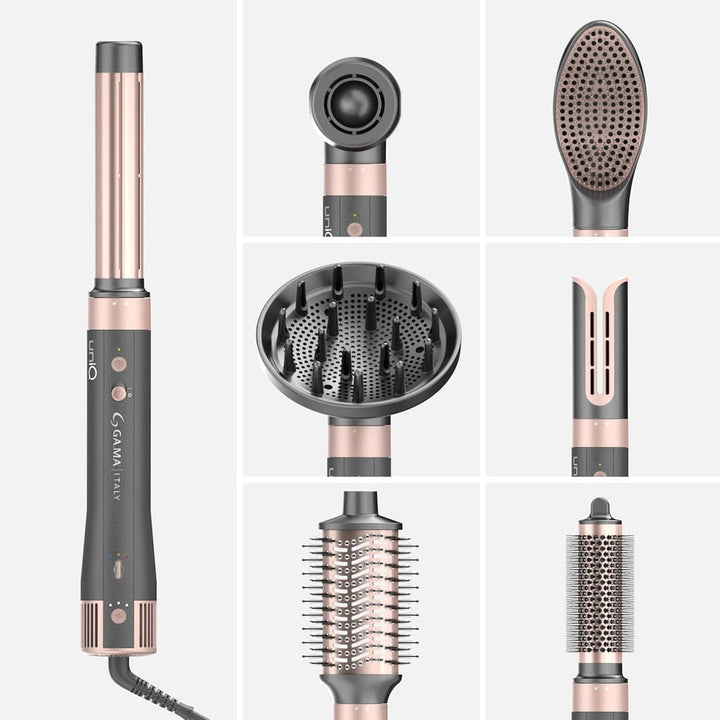 GA.MA Italy Professional, UNIQ VIBRANCE Multistyler 8 in 1, bürstenloser Motor mit 100.000 U/min, Co