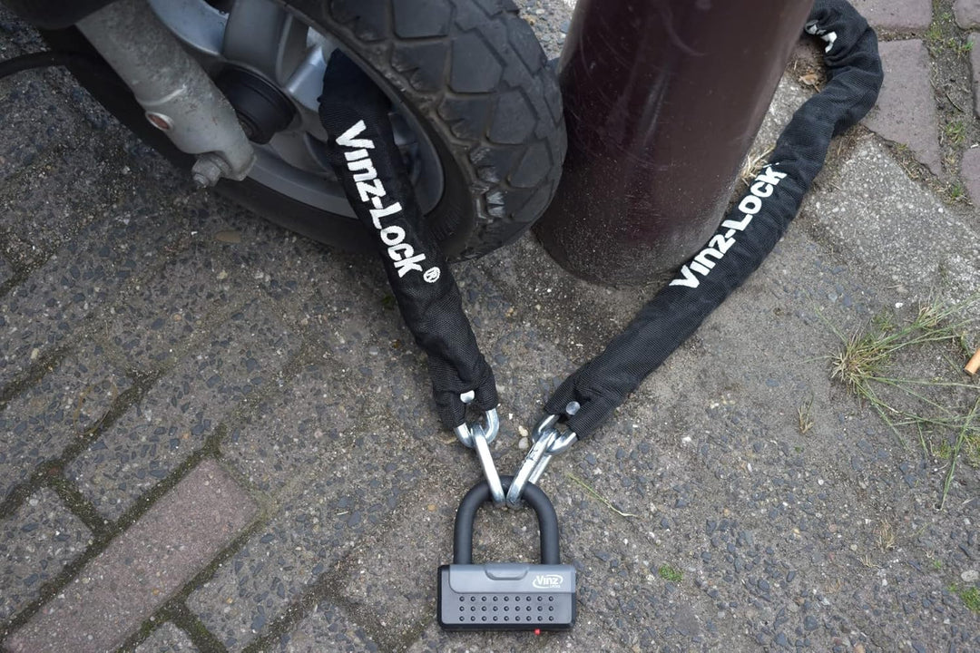 VINZ Nuptse Kettenschloss | Kette Schloss Rollerschloss e-bikeschloss Panzerschloss | Scheibenbremse