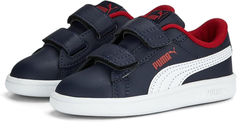 PUMA Unisex Baby Smash 3.0 L V Inf Sneaker 20 EU Puma Navy Puma White For All Time Red, 20 EU Puma N