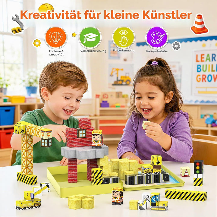 iKidiki Mini Magnetische Bausteine Reiseset 99 PCS, Reisespiele Kinder | Geschenk Junge 3-8 Jahre Be