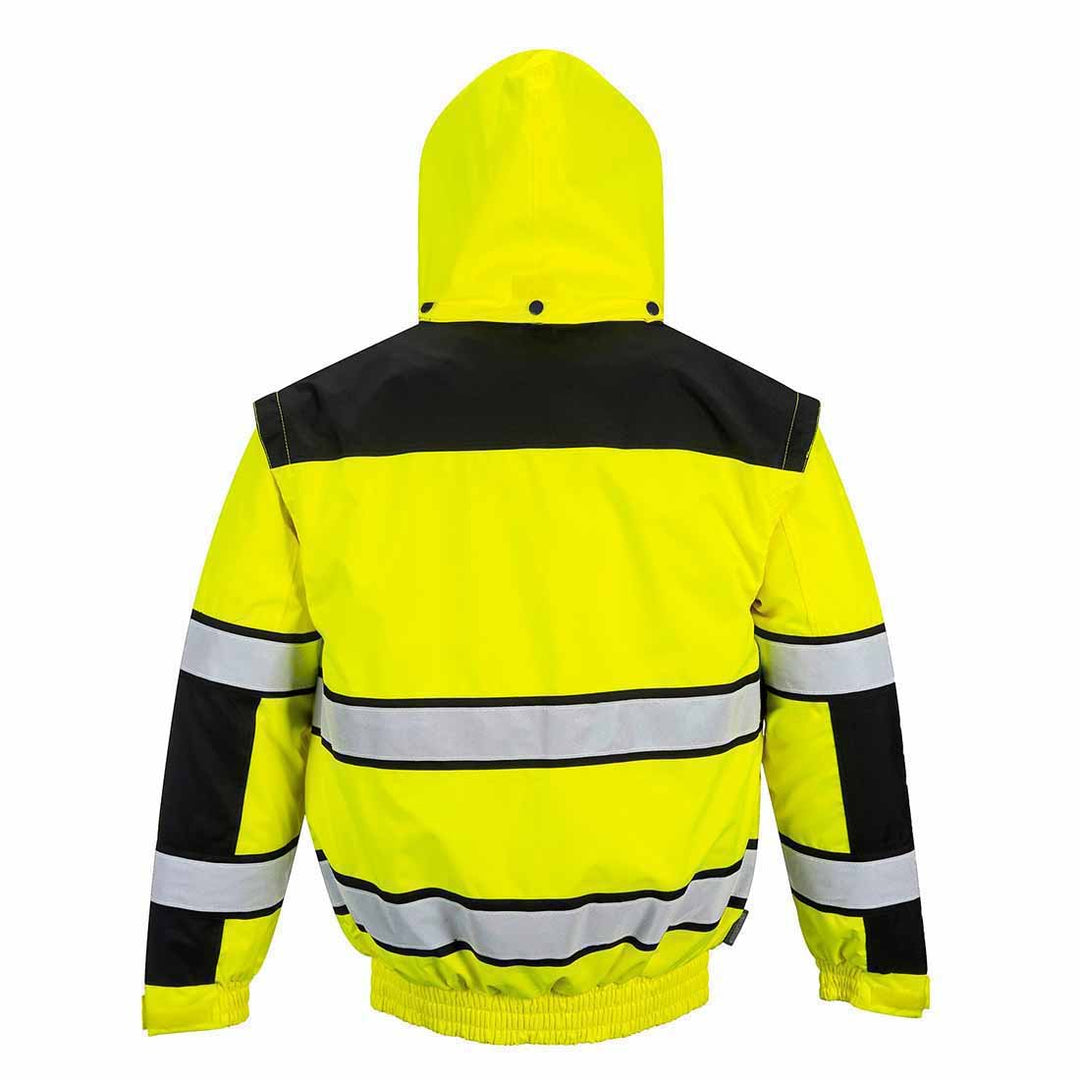 Portwest Klassische Warnschutz-Pilotjacke, Grösse: XL, Farbe: Gelb/Schwarz, C466YBRXL XL gelb / schw