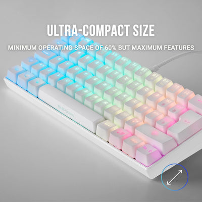 Mars Gaming MKMINIWBPT, Ultra-Kompakte Mechanische Tastatur, Full RGB Chroma, Schalter OUTEMU PRO Bl