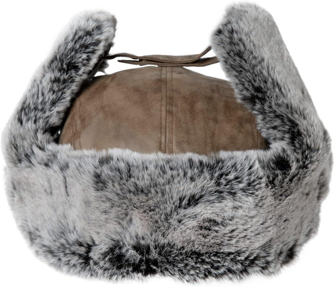 Comhats Winter Trapper-Hut Kunstleder Aviator Pilotenmütze Herren Damen Warm Gefütterte Kunstpelz-Hu