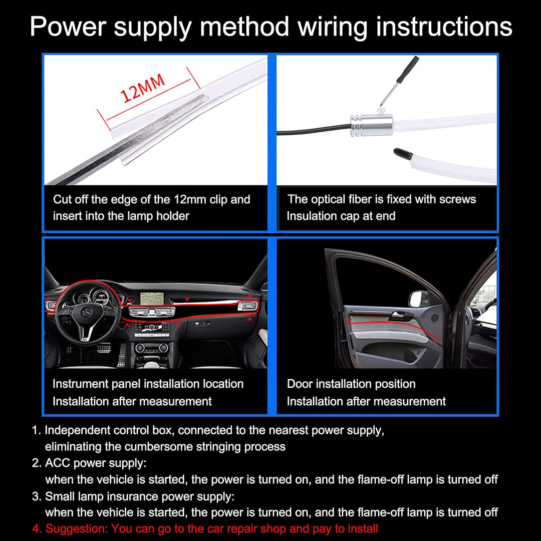 TABEN Auto Innenraum Umgebungslicht 64 Farben APP Control Auto Dekoration Atmosphäre Licht Kit Wasse