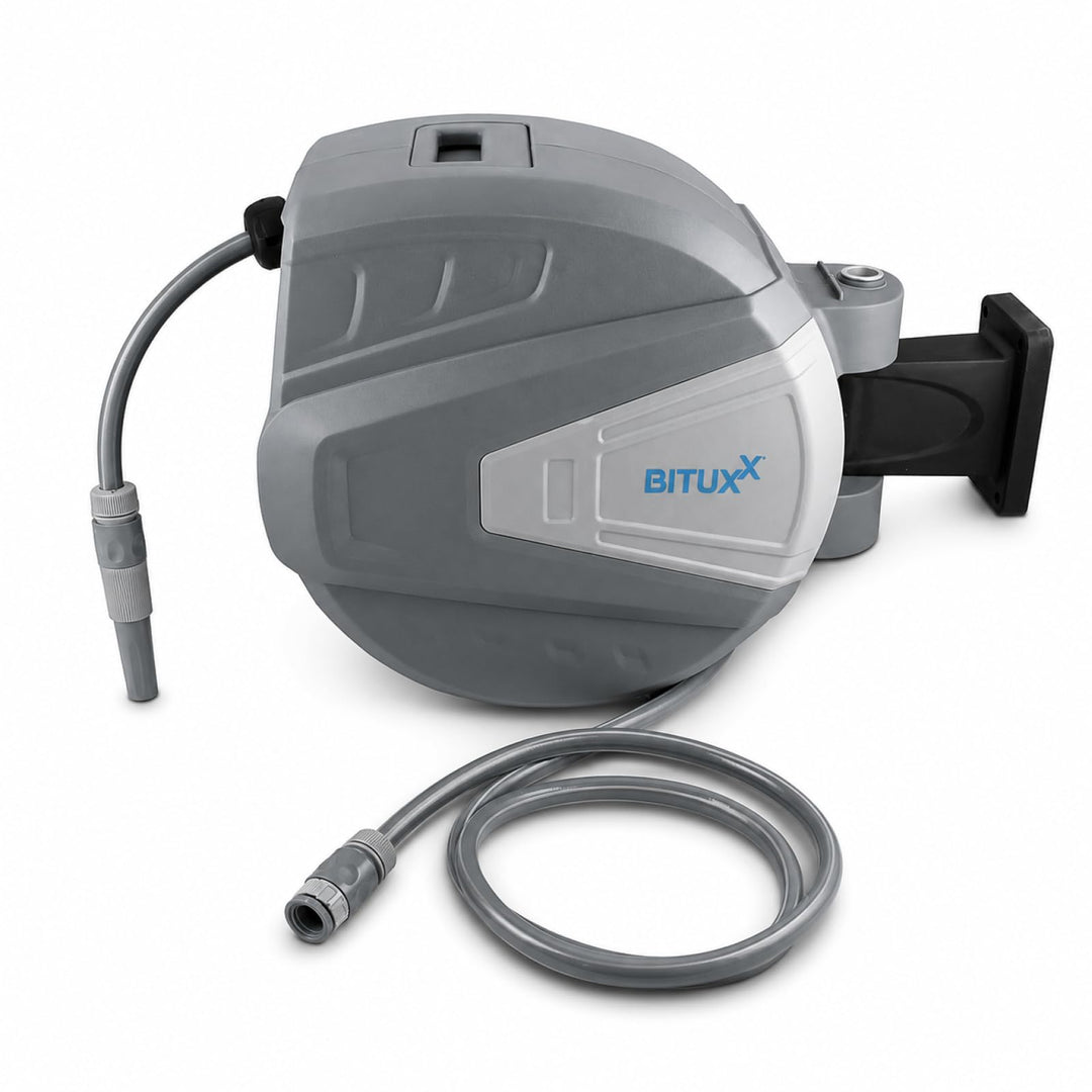 Bituxx Wand Wasser Schlauchtrommel Schlauchaufroller Wasserschlauchaufroller Schlauchbox Automatik (