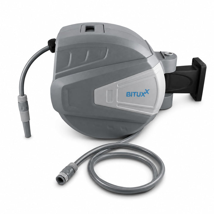 Bituxx Wand Wasser Schlauchtrommel Schlauchaufroller Wasserschlauchaufroller Schlauchbox Automatik (