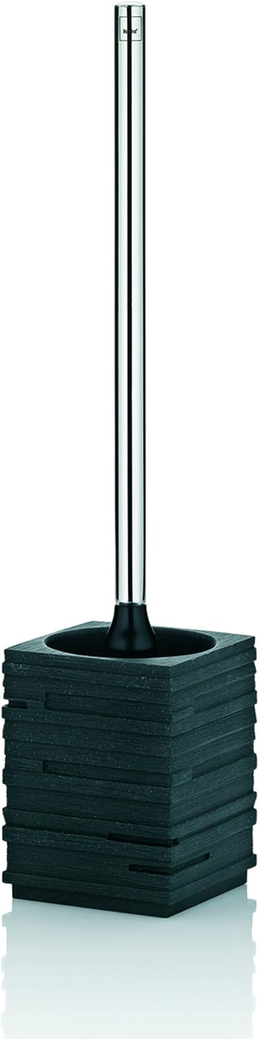 KELA 20253, WC-Bürste und Behälter, WC-Garnitur, Poly, Posidon Schwarz, WC-Bürste