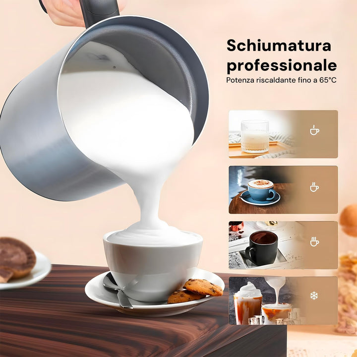 Avilia Elektrischer Milchaufschäumer mit Cappuccino-Funktion, leise 550 W, antihaftbeschichtet, abne
