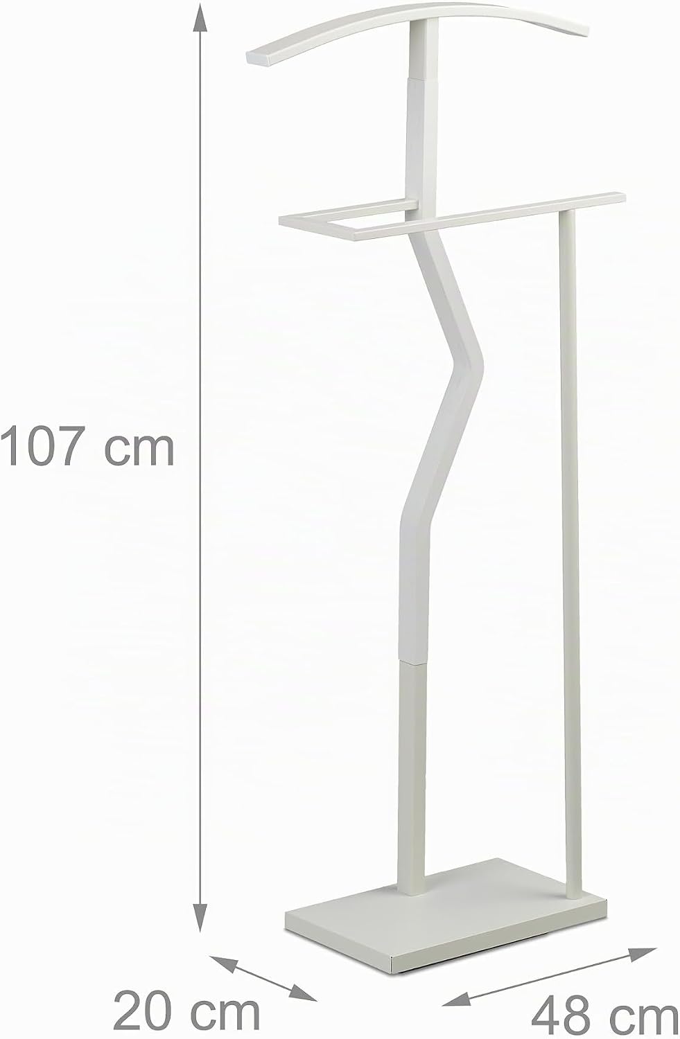 Relaxdays Herrendiener, Jackett &amp; Hose, HxBxT: 107 x 48 x 20 cm, Metall &amp; Holzoptik, Stiller Diener