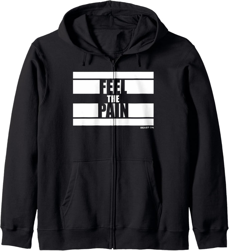 Feel the Pain Fitness Sprüche Gym Motivation Training Kapuzenjacke