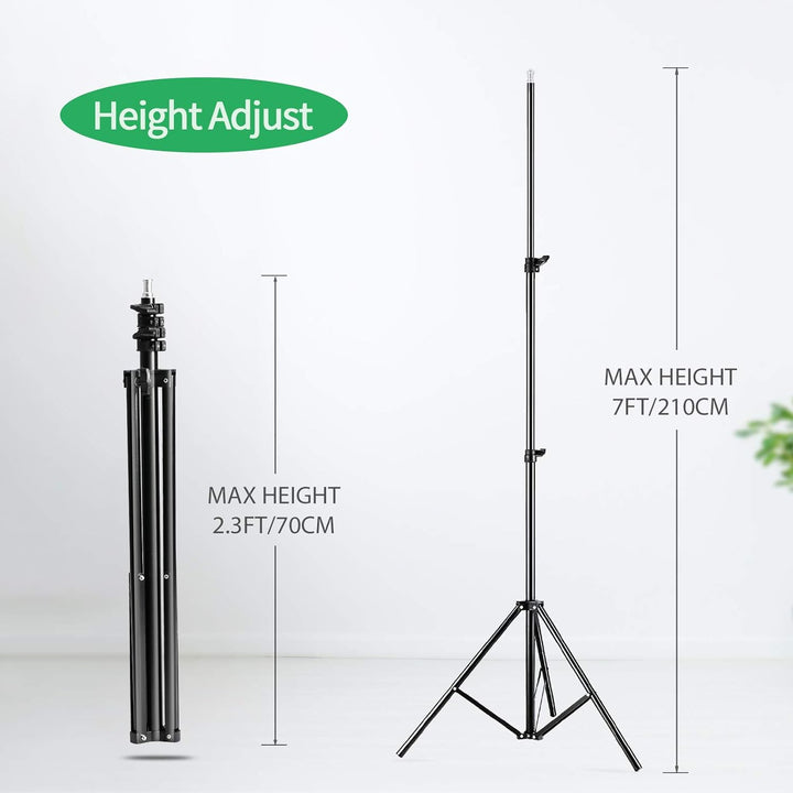 Andoer Fotostudio Set, 1.8M x 2.7M Hintergrund Stützsystem (Grün Schwarz Weiss) mit Softbox, Dauerli