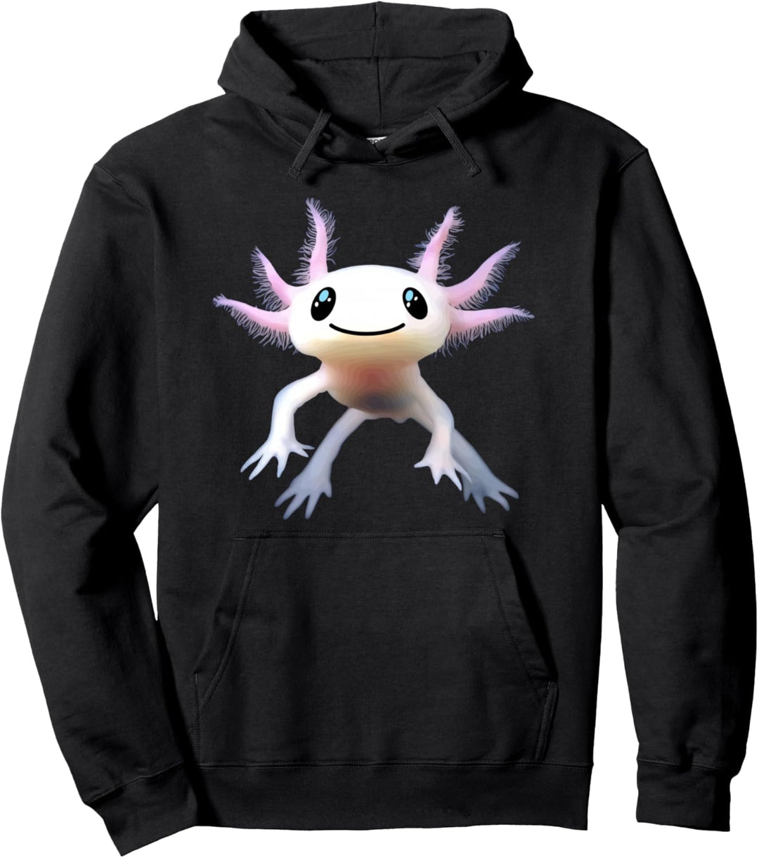 Cooles Axolotl Design mit grossen süssen Augen Pullover Hoodie