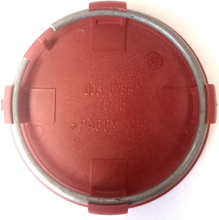4x Original RONAL 62,2mm Nabendeckel Nabenkappe Schwarz Hochglanz Rand Rot Center Cap Deckel Felgend