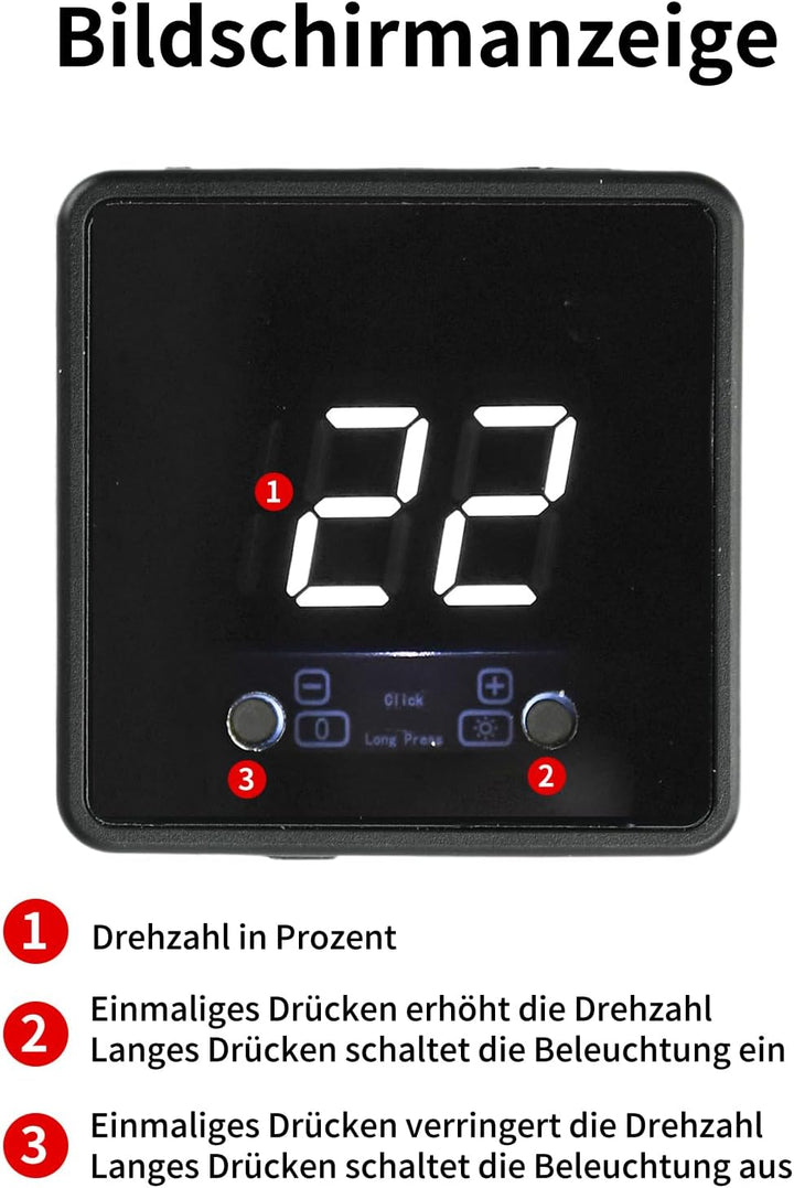 Aideepen 4 Pin 12V PWM-Lüfterregler, 60W 4 Draht Fan Speed Controller mit Fernbedienung und Bildschi
