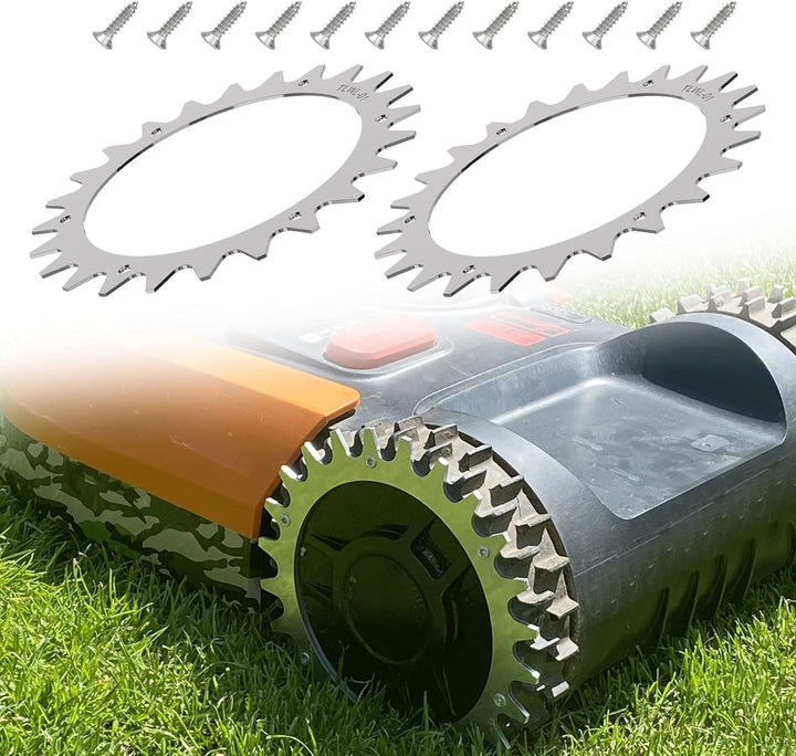 CDIYTOOL Rasenmäher-Spikes aus Edelstahl für Worx S/M, 205 mm Roboter-Rasenmäher, Radspikes mit 12 S