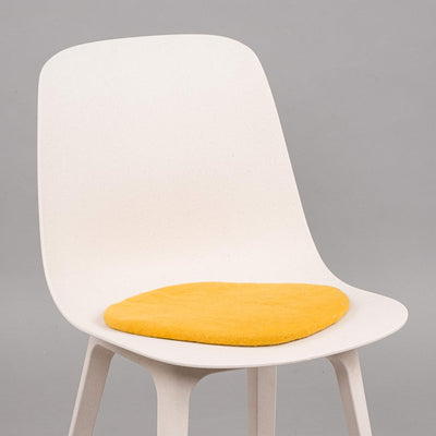 myfelt Flache Filz Sitzauflage, Filz Stuhlauflage - Klara - rund, Ø 36 cm, Senfgelb, Senfgelb