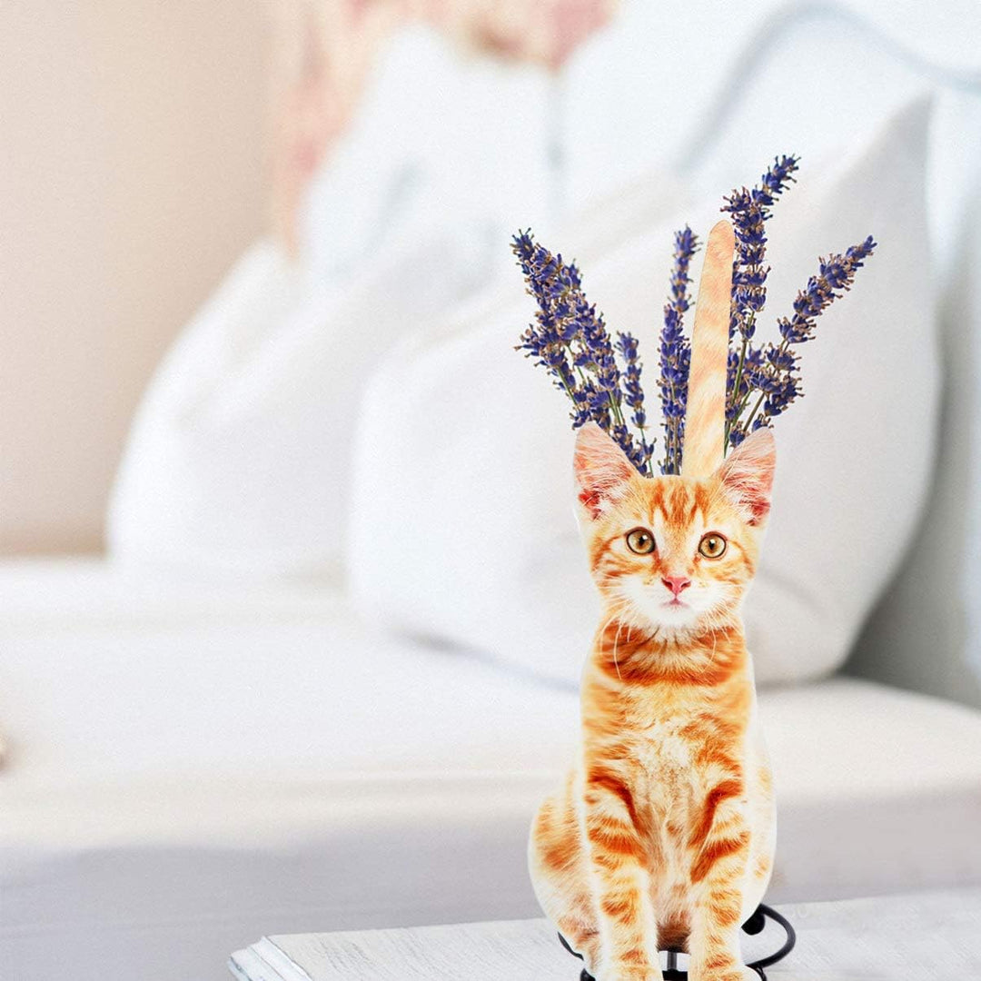 HEMOTON Stehender Rollenhalter Küchenpapierhalter Orange Katze Figur Eisen Kunst Toilettenpapierhalt