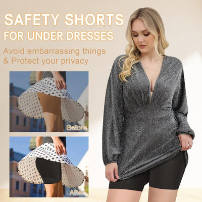 Damen Shorts Radlerhose Kurze, 3er Pack Anti Scheuern Unterhose für unter Kleider, Nahtlos Hohe Tail