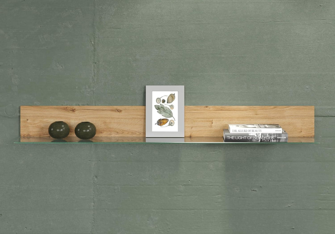 trendteam smart living - Wandregal Hängeregal - Wohnzimmer - Blanshe - Aufbaumass (BxHxT) 98 x 16 x