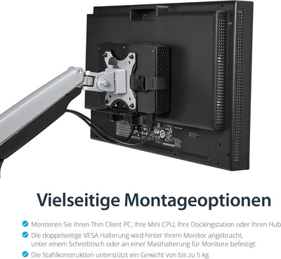 StarTech.com Thin Client Halterung - VESA - Thin Client PC Monitor Halterung - Intel NUC oder Mac Mi