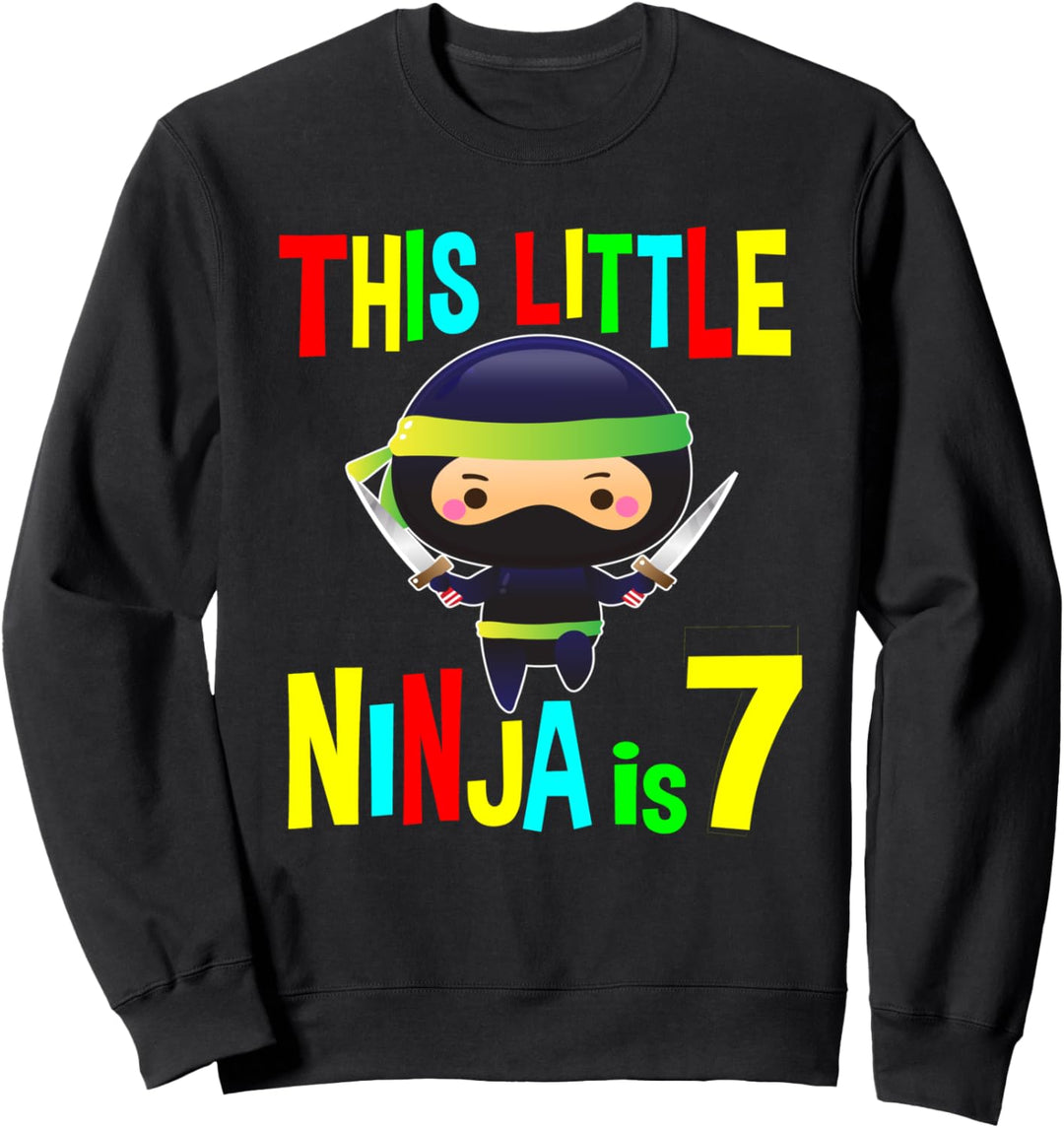 Geburtstag Ninja Geschenke 7 Jahre alt Party Thema Kostüm Sweatshirt