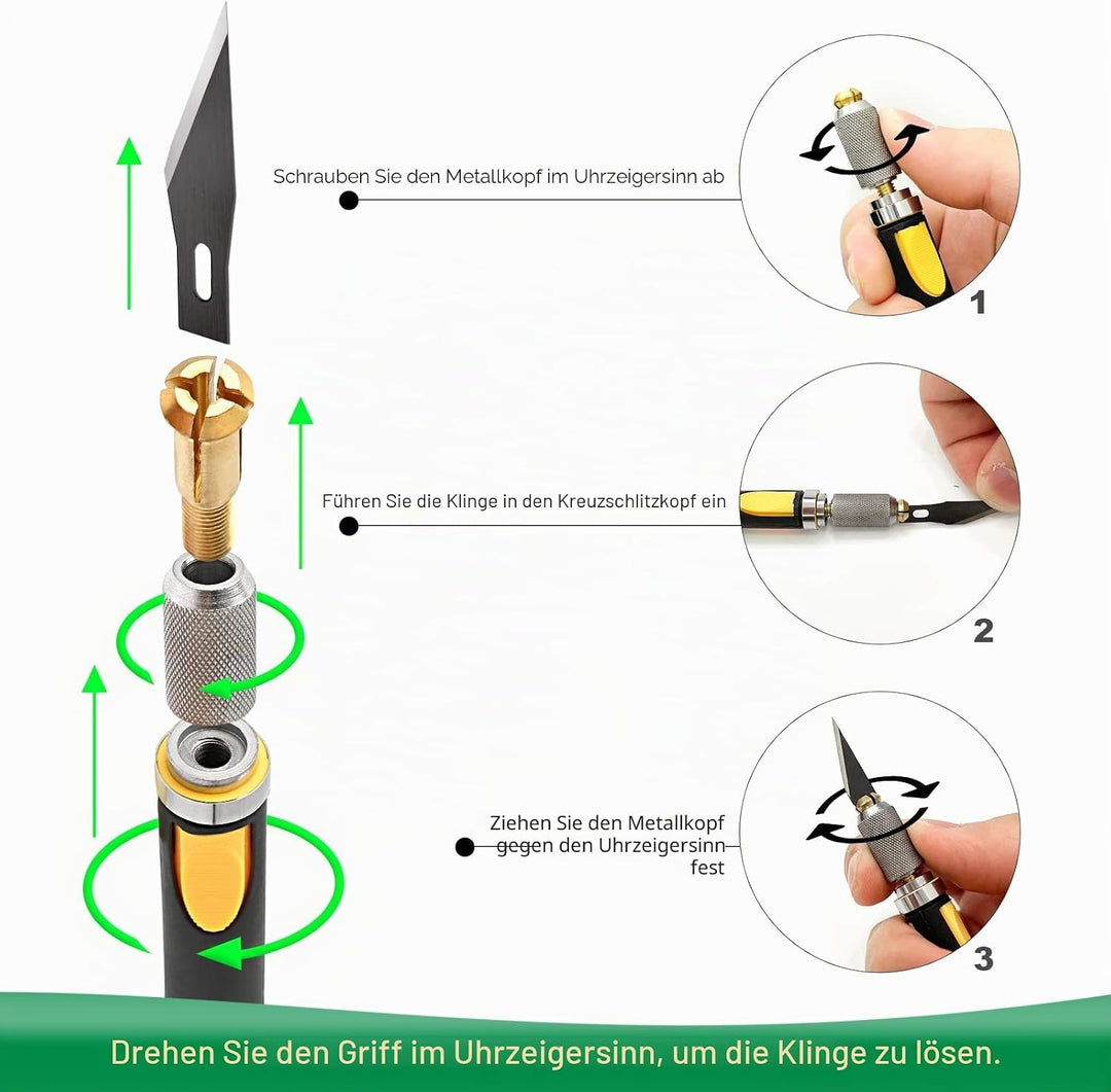 FOSHIO 2 Stück Skalpell Messer Set Bastelmesser Skalpell Set Skalpell Basteln mit 20 pcs Ersatzkling