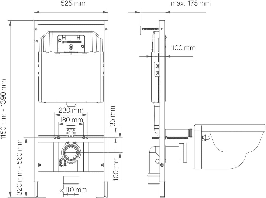 Belvit Trockenbau Vorwandelement Montageelement Für Wand-WC mit Betätigungsplatte