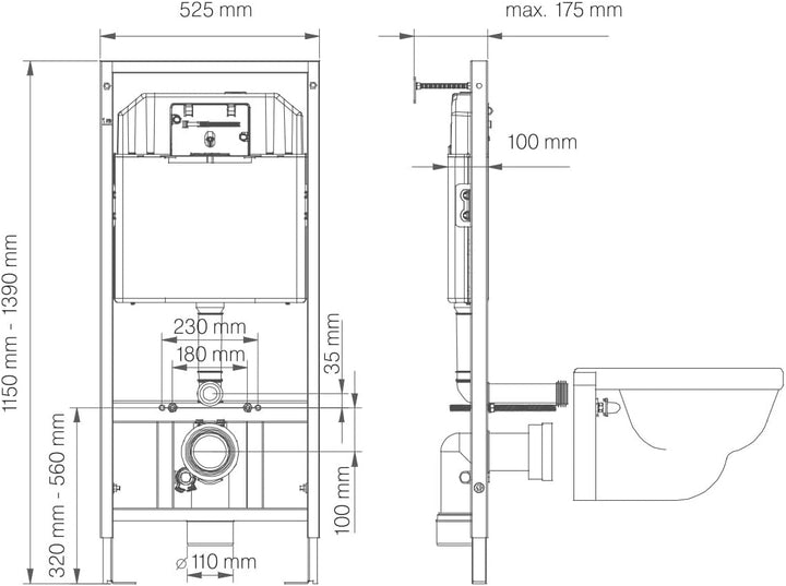 Belvit Trockenbau Vorwandelement Montageelement Für Wand-WC mit Betätigungsplatte