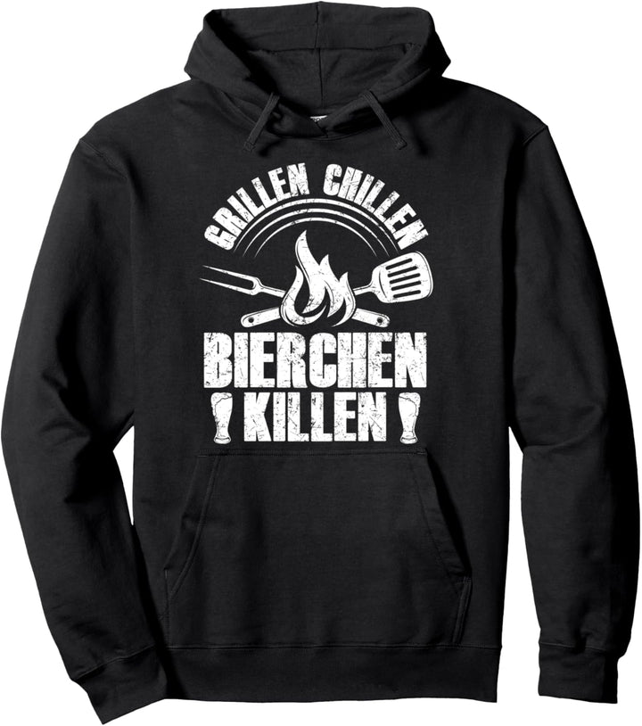 Lustiges GRILLEN CHILLEN BIERCHEN KILLEN Geschenk Pullover Hoodie