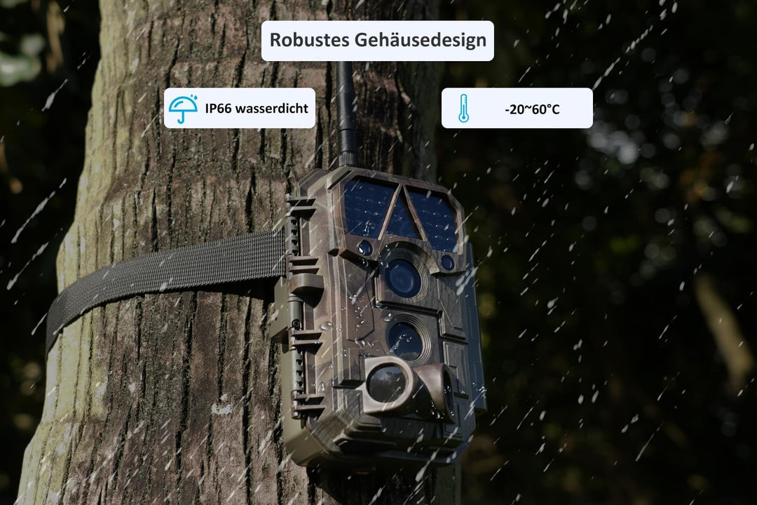 Meidase P100 (2022) Wildkamera WLAN mit App 32MP H.264 1296P, 27m Infrarot Nachtsicht Bewegungsmelde