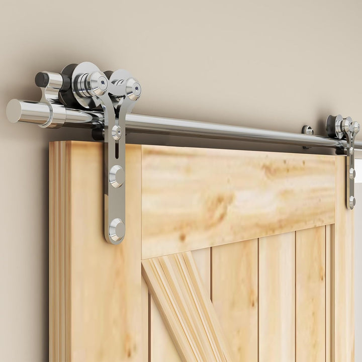WOLFBIRD Schiebetürbeschläge Edelstahl 152cm Schiebeschiene Komplettes Rollschienenset Heavy Duty St