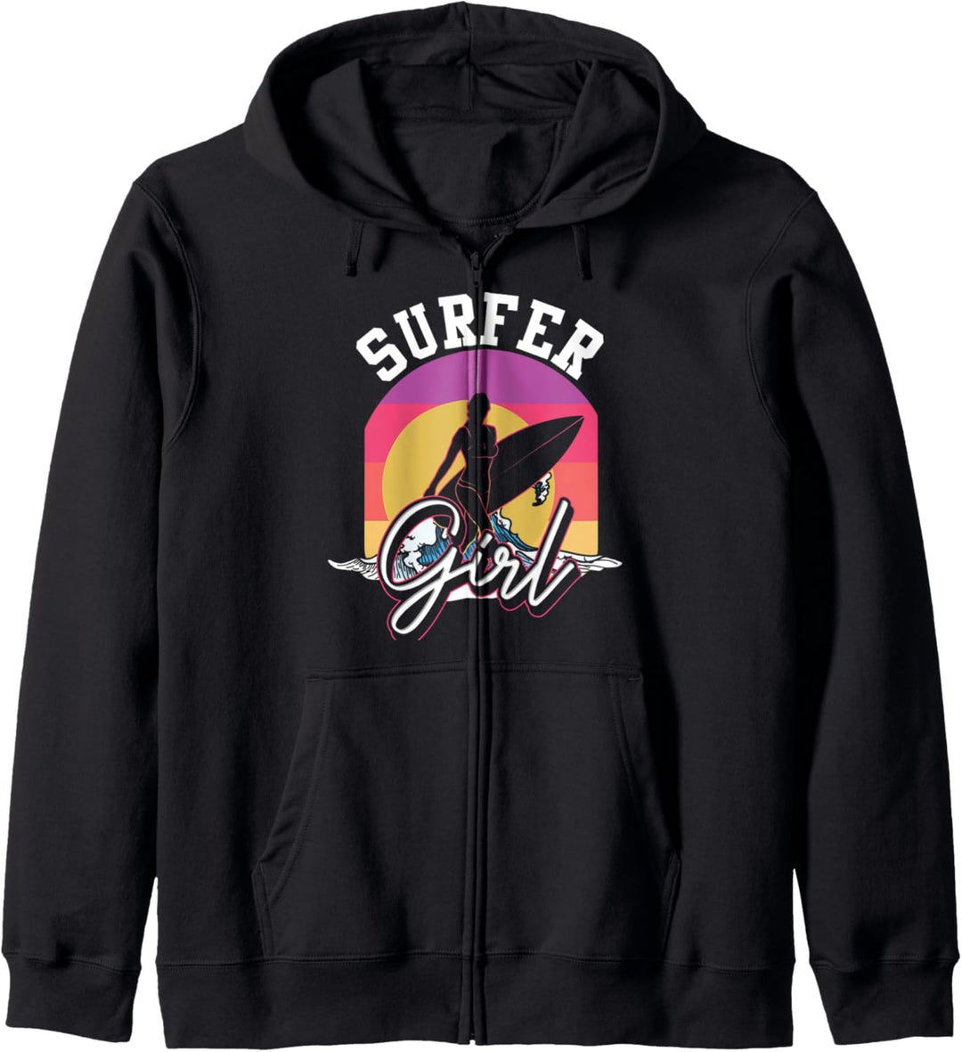 Surfer Sommerurlaub Surfing Wassersport Mädchen Surfen Kapuzenjacke