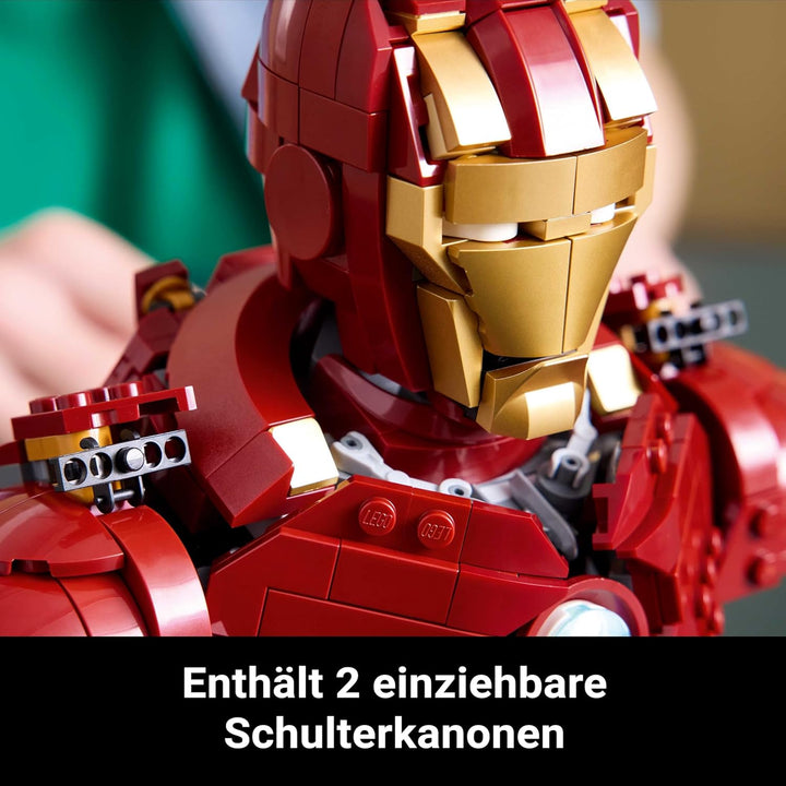 LEGO ǀ Marvel Iron Man MK4 Büste - Spielzeug für Erwachsene zum Ausstellen mit Tony Stark Minifigur,