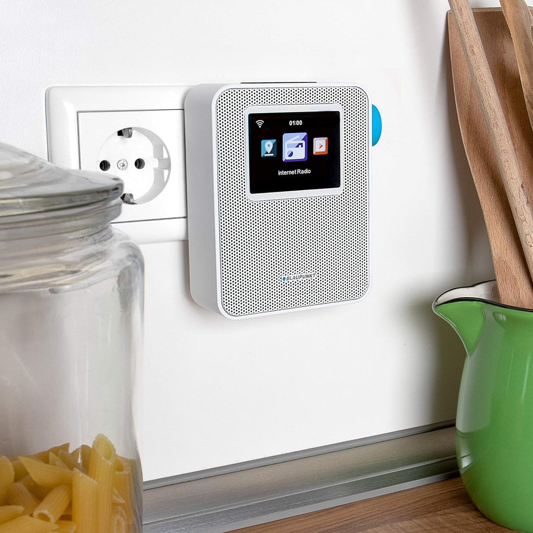 BLAUPUNKT PIB 100 Steckdosen Internetradio, WLAN Empfang, grosses Farb-Display, Steckdose Digital Ra