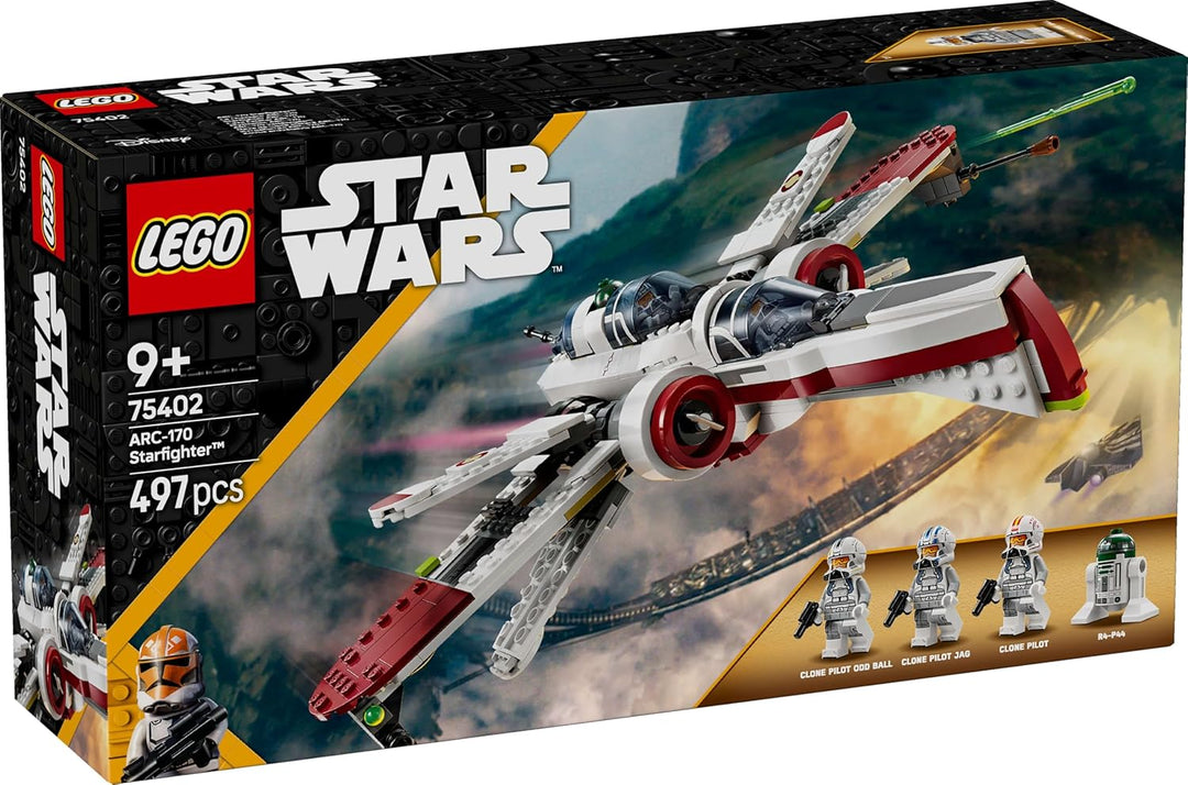 LEGO Star Wars 75402 ARC-170 Starfighter Spielzeug mit 4 Minifiguren inkl. Klon-Piloten und R4-P44 D
