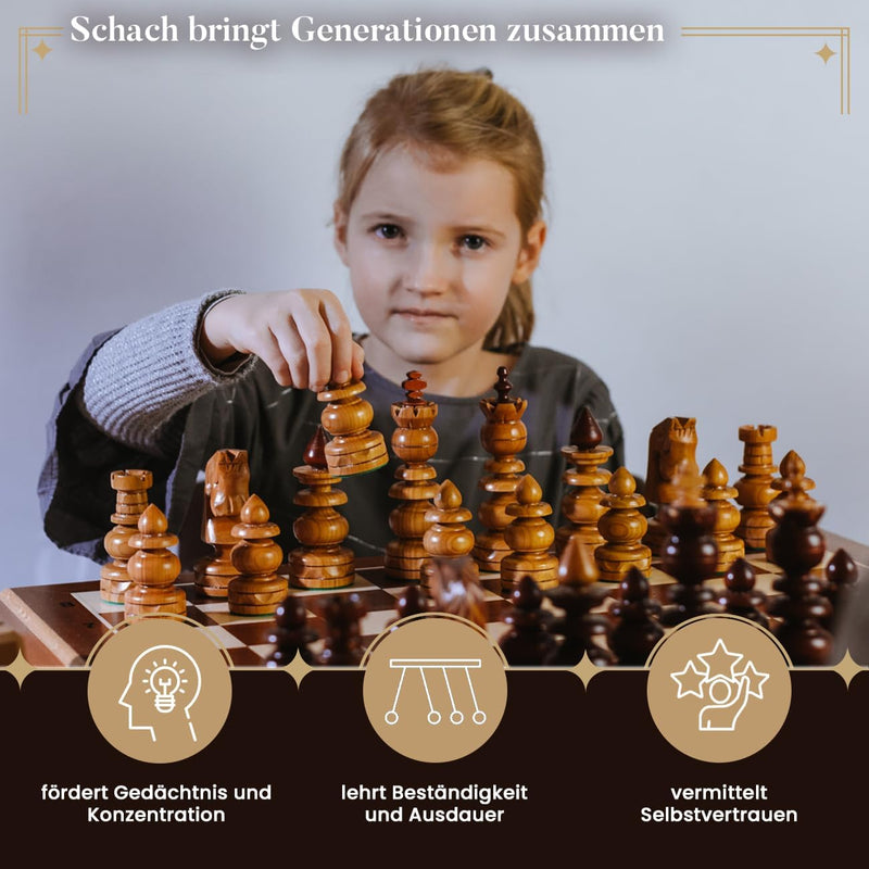 Master of Chess Luxus BIZANT 59cm / 23in Intarsien aus Holz Schachspiel, Byzantium, handgefertigte K