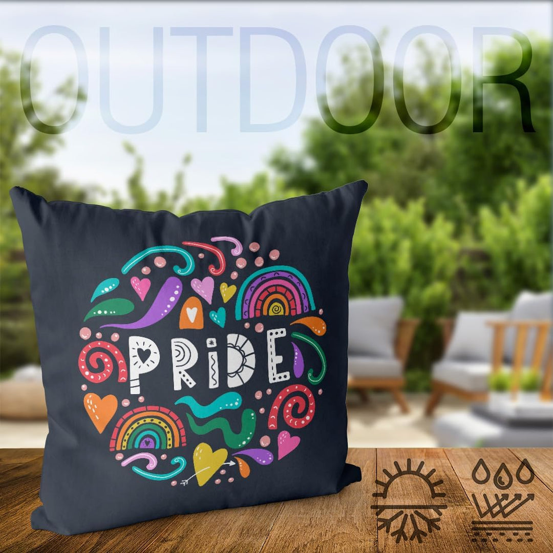 VOID Pride Farben Regenbogen Kissenbezug Kissenhülle Polyester wasserfest Outdoor Indoor, Kissen Grö