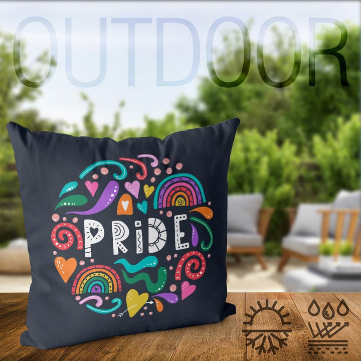 VOID Pride Farben Regenbogen Kissenbezug Kissenhülle Polyester wasserfest Outdoor Indoor, Kissen Grö
