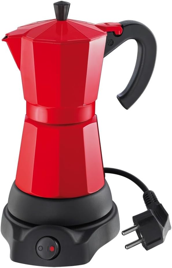 cilio Espressokocher Classico für 6 Tassen | elektrisch 480W | Ø 11,5 cm Höhe: 25 cm | Aluminium | R