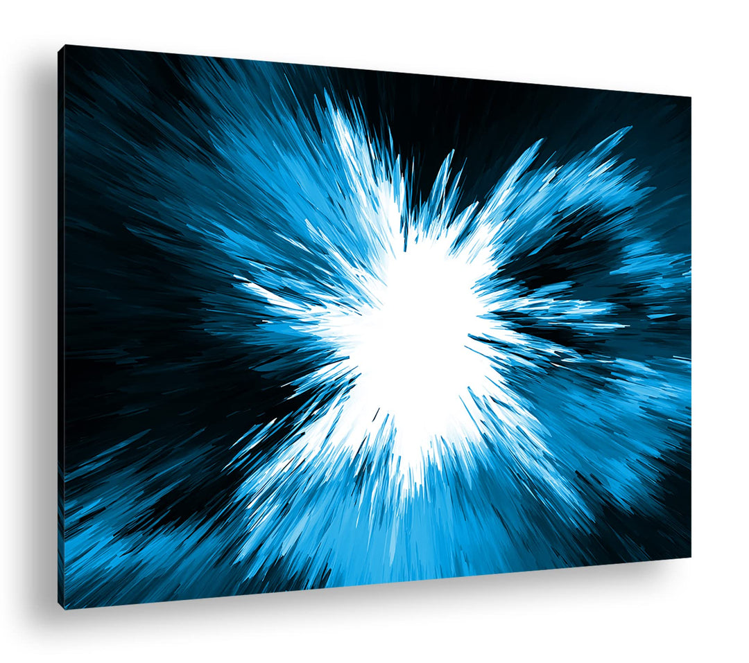 deyoli Farbenfrohe Explosion Format 80x60 Effekt: Monocrome Blau als Leinwandbild, Motiv fertig gera