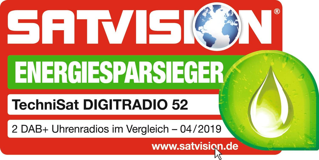 TechniSat DIGITRADIO 52 – Stereo DAB Radiowecker (Uhren Radio, Wecker, DAB+, UKW, Snooze-Funktion, S