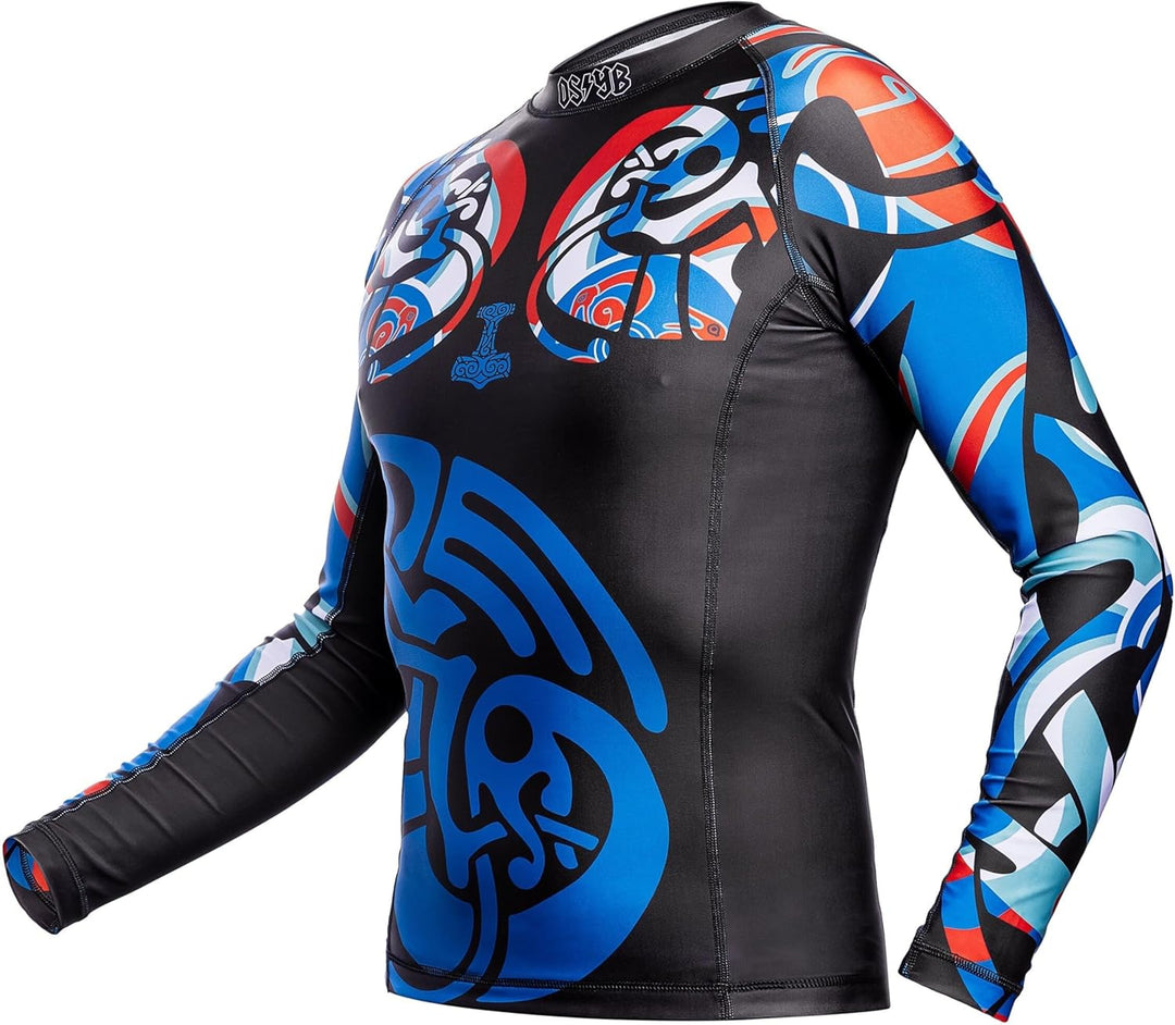Hardcore Training Rash Guard Men's Kompressionshemd Herren Lange Ärmel Grappling Jiu Jitsu MMA Fitne