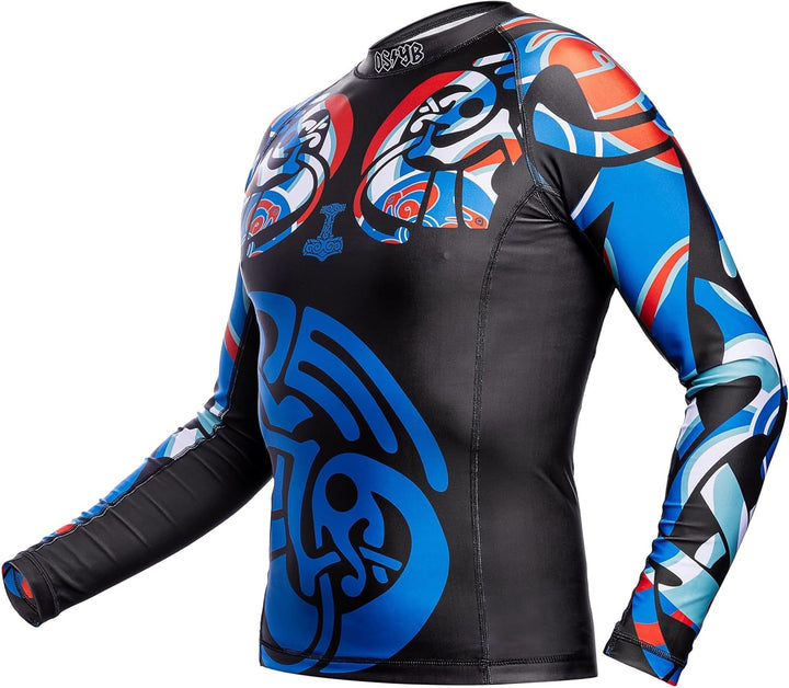 Hardcore Training Rash Guard Men's Kompressionshemd Herren Lange Ärmel Grappling Jiu Jitsu MMA Fitne
