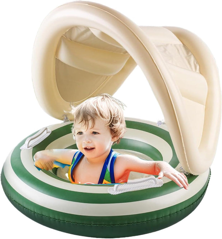 Kinder Aufblasbare Pool Schwimmhilfen - Pool-Aufblasartikel mit Sonnendach,Kinder-Wasserschwimmsitz,